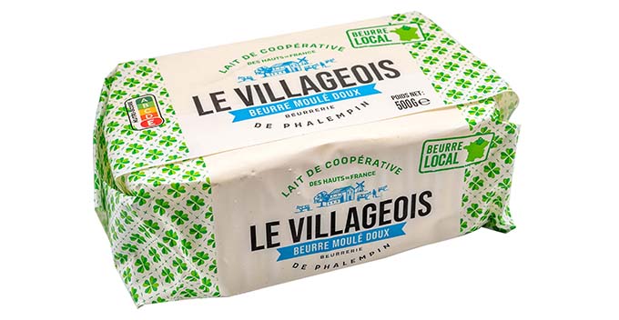 Le Villageois Farmhouse Shape BIO Butter 500g Unsalted Loyez Woessen