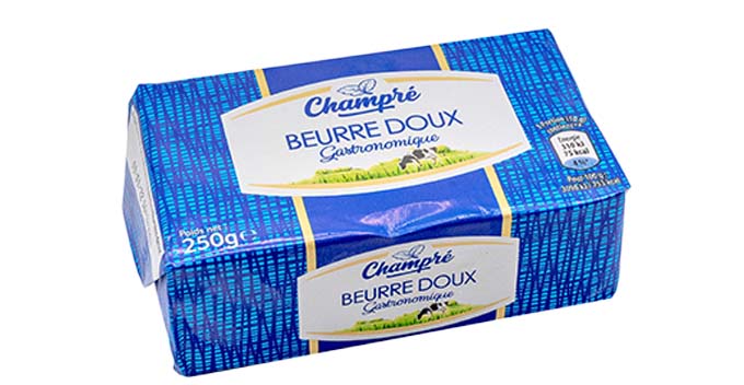 Beurre gastronomique Champré 250g doux Aldi Loyez Woessen